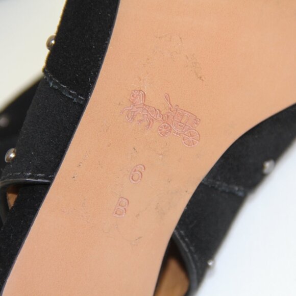 Coach Marbella Suede Leather Sling Back Heeled Booties Size 6 US/36 EU. RARE - Picture 9 of 11